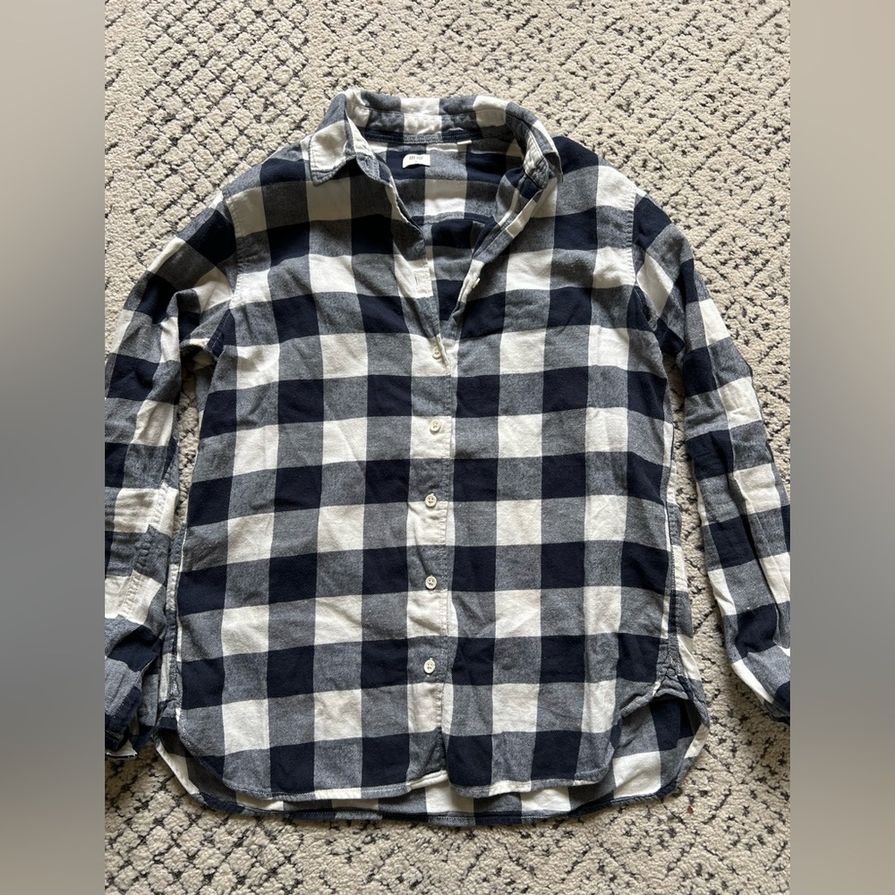 Uniqlo Navy and White Flannel